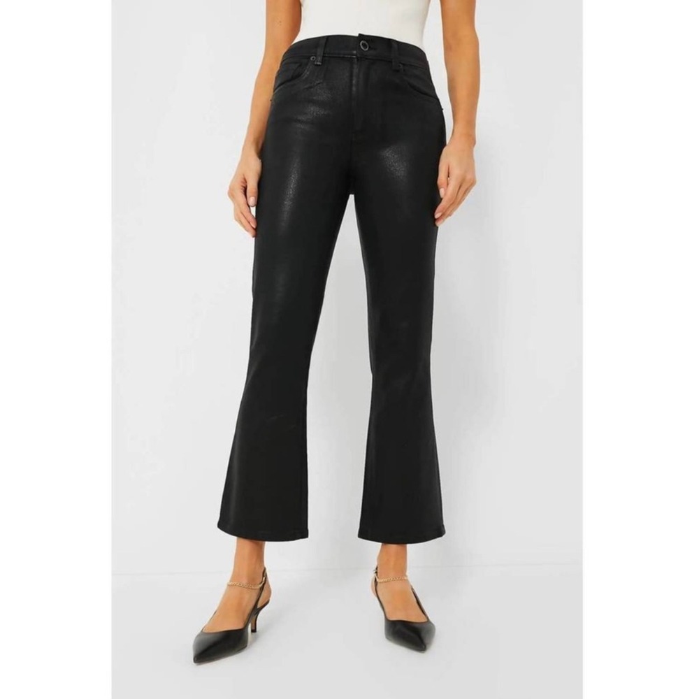 Tuckernuck x LE JEAN Bella Crop Flare 26 Black Leather Look Western